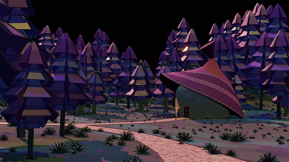 House, nighttime.